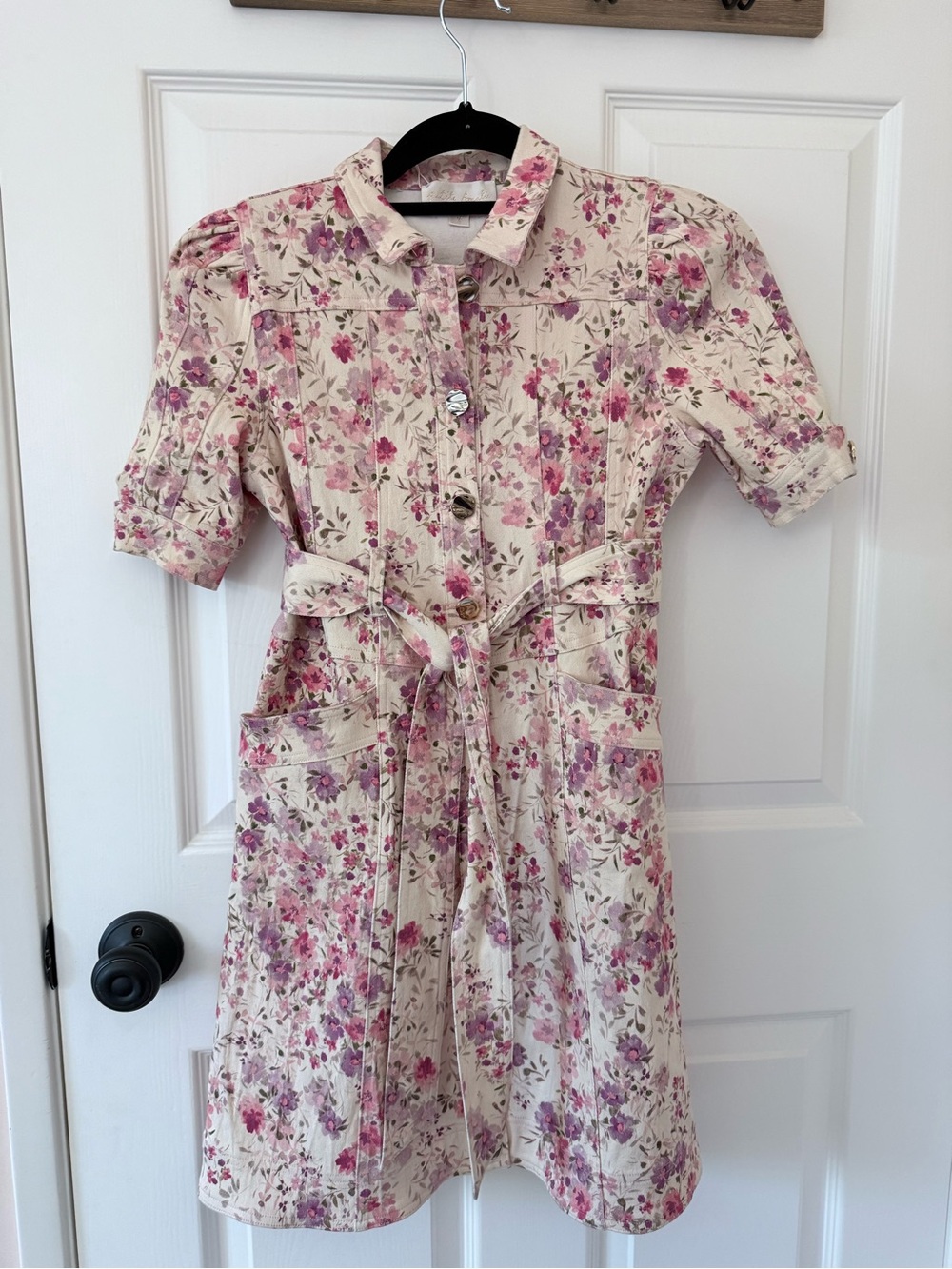 NWT Petite Amalie posie print denim dress with belt girls 10 - floral western